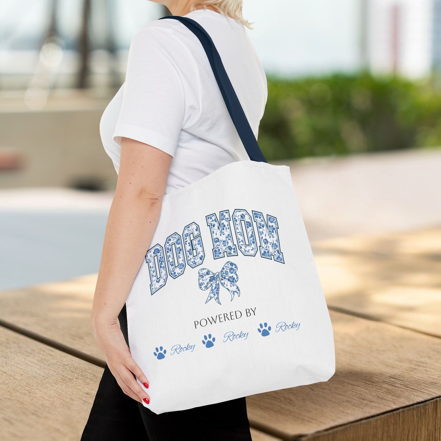 Personalised Dog Mom Powered by Dogs Tote Bag (Max 6 Dog Names) - furevermama
