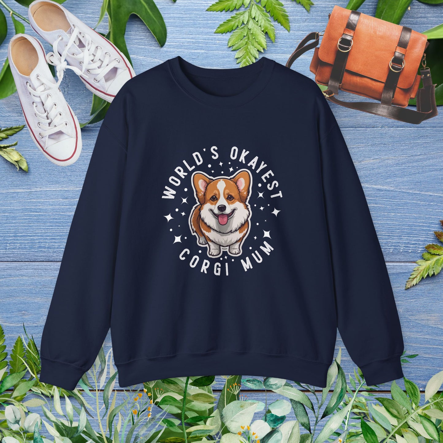 World's Okayest Corgi Mum Crewneck Sweatshirt - furevermama