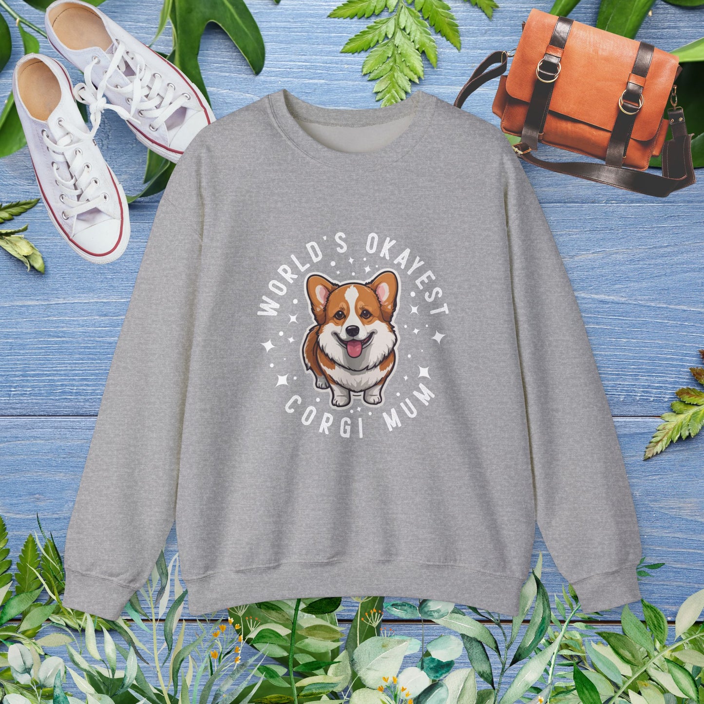 World's Okayest Corgi Mum Crewneck Sweatshirt - furevermama