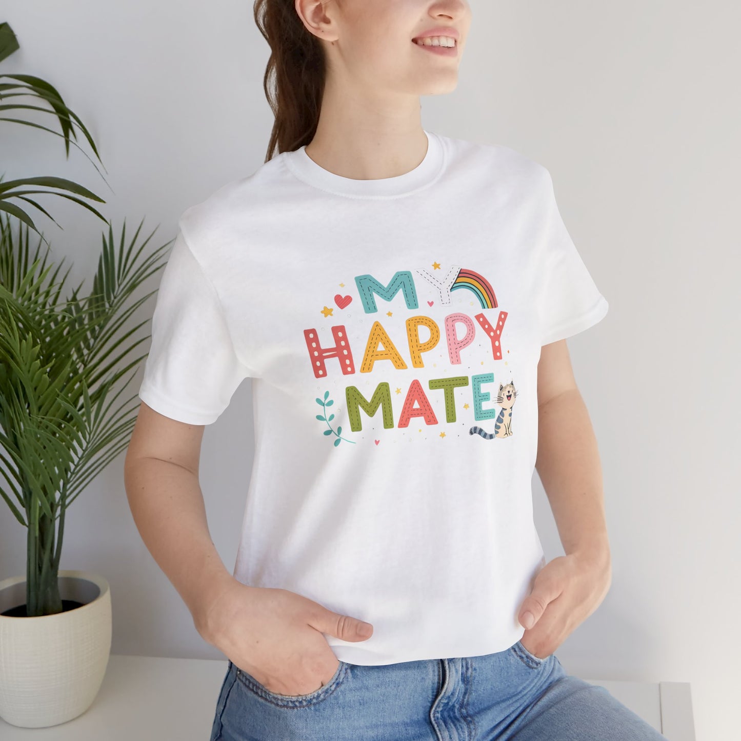 My Happy Mate Cat Graphic T-Shirt - furevermama