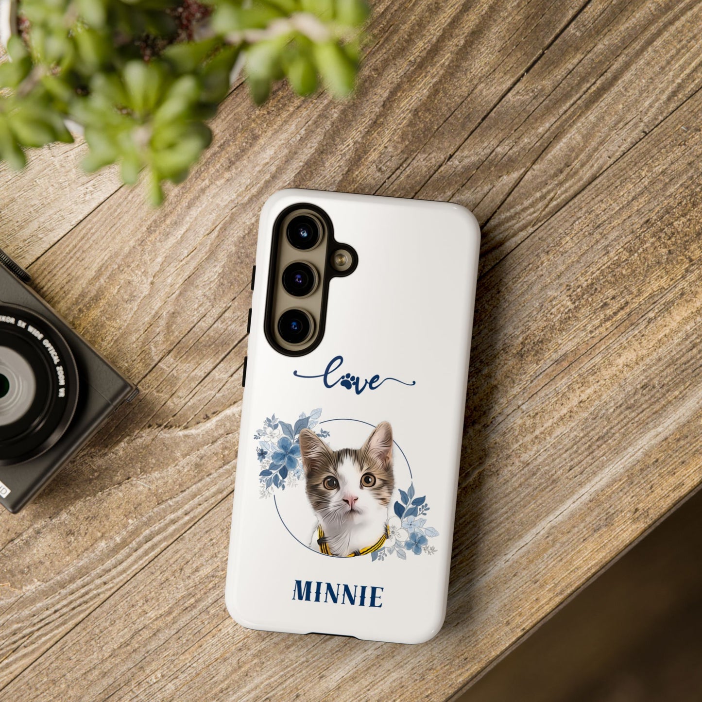 Custom Pet Portrait In Flower Circle Phone Case - furevermama