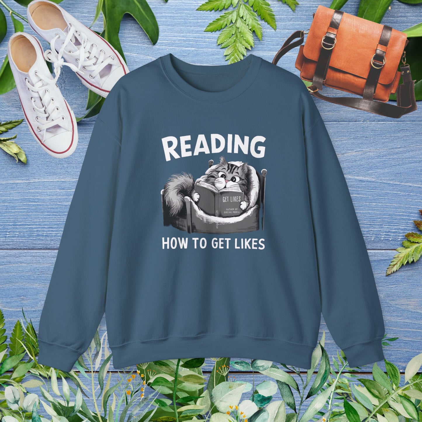 Cat Reading Book 'How to Get Like' Sweatshirt - furevermama