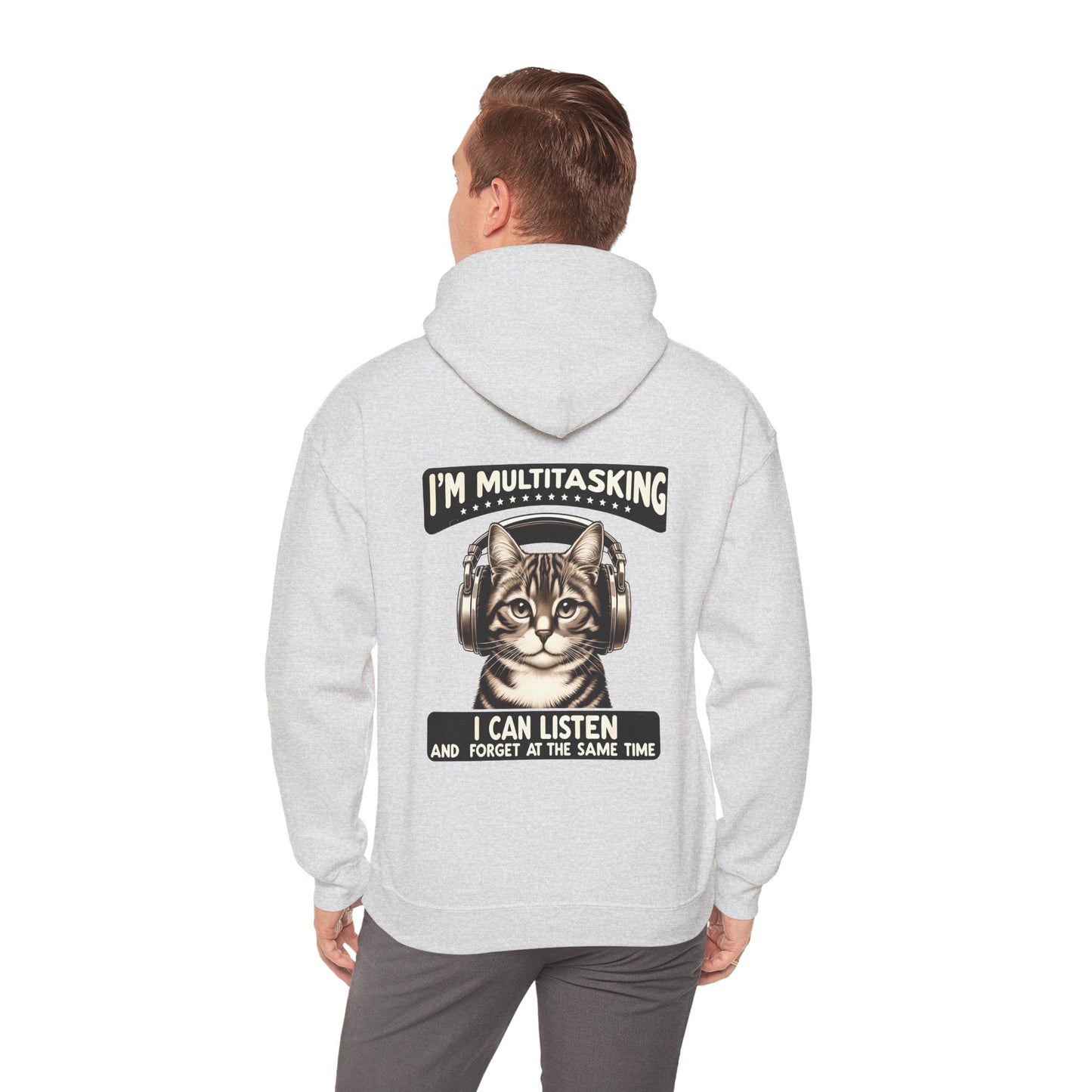 Multitasking Cat Unisex Hoodie (Back Printing) - furevermama