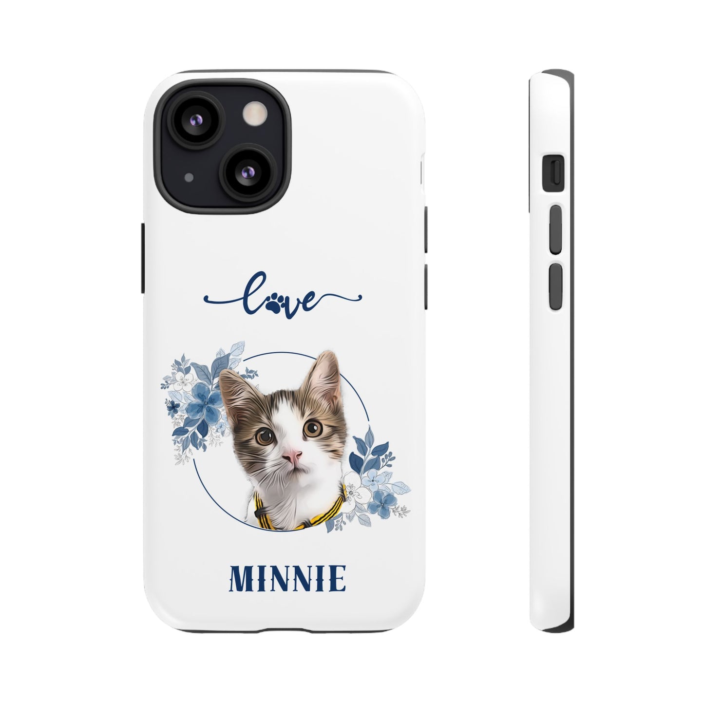 Custom Pet Portrait In Flower Circle Phone Case - furevermama