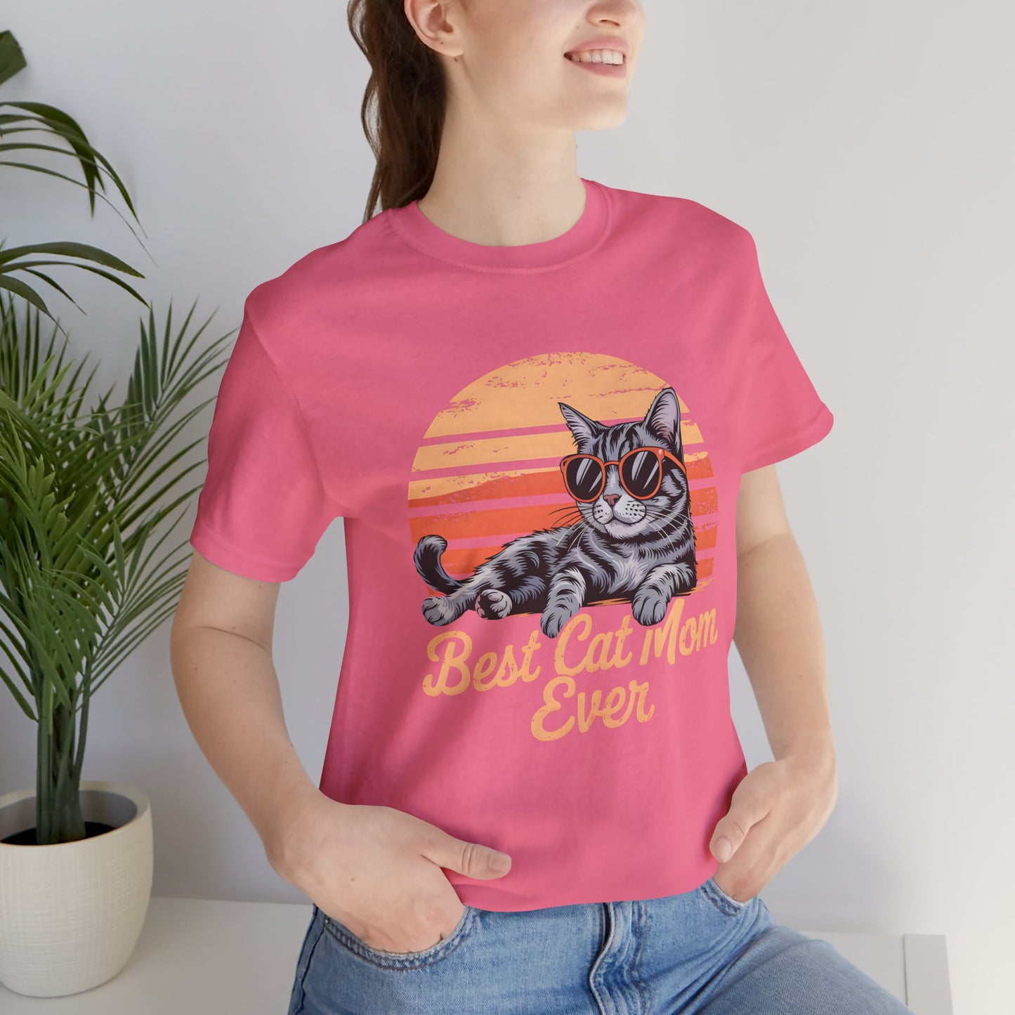 Best Cat Mom Ever Unisex Jersey Tee - Cute Cat Graphic T-Shirt