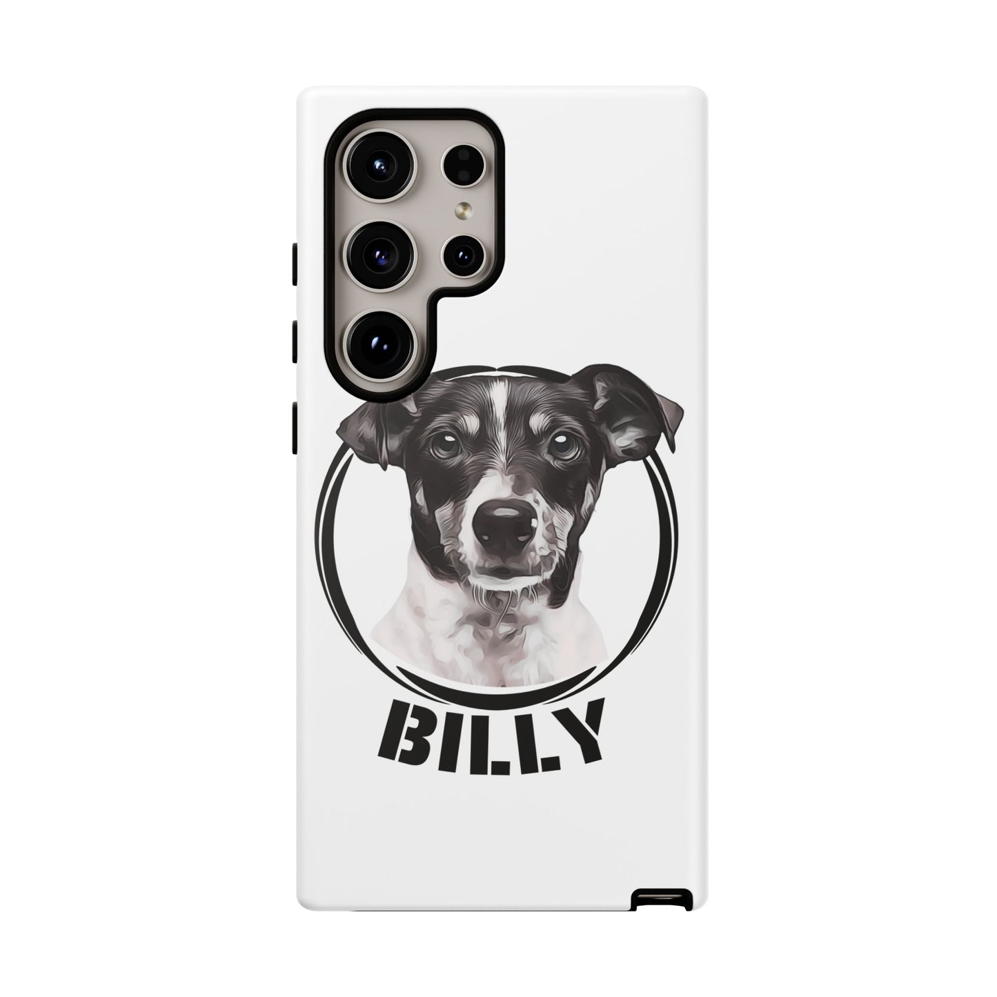 Custom Pet Portrait Phone Case, Black and White - furevermama
