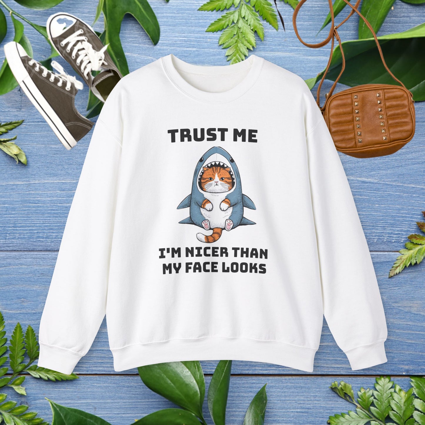 Cat in Shark Costume Unisex Sweatshirt - furevermama