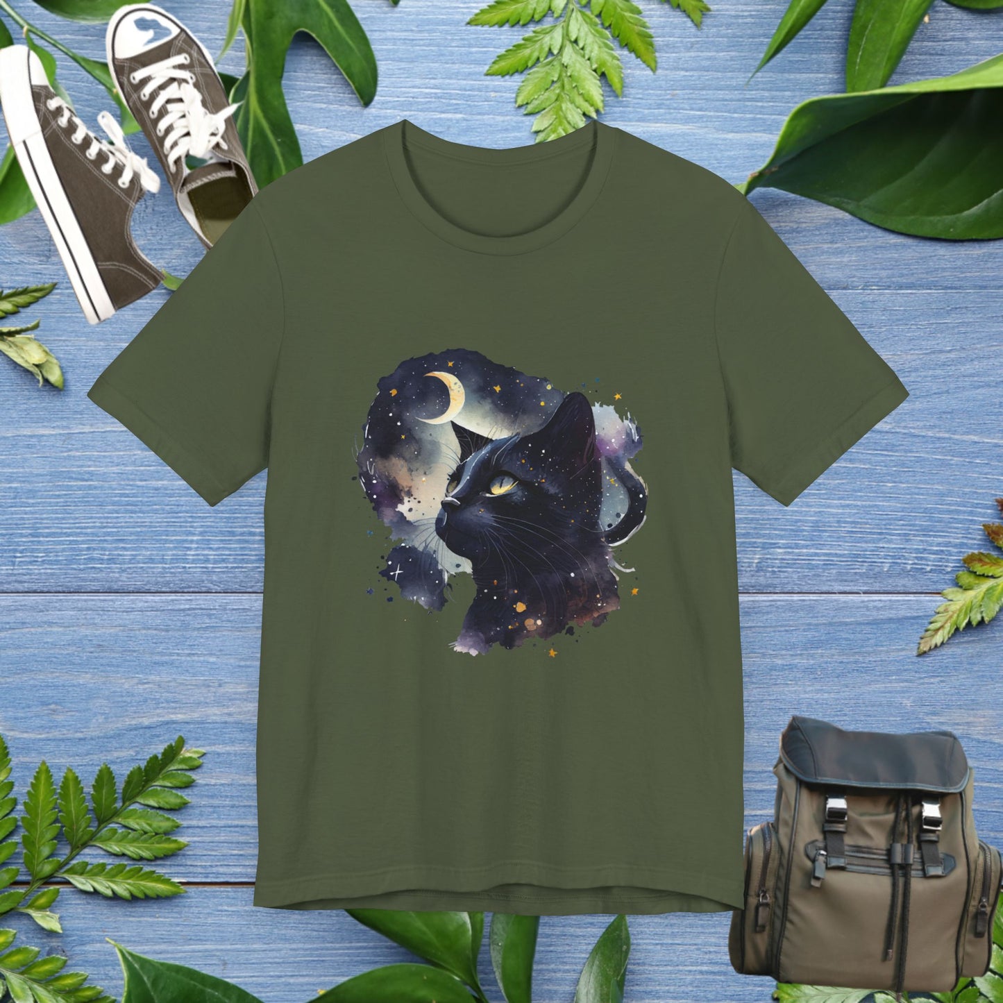 Moon Night Cat Unisex T-Shirt - furevermama