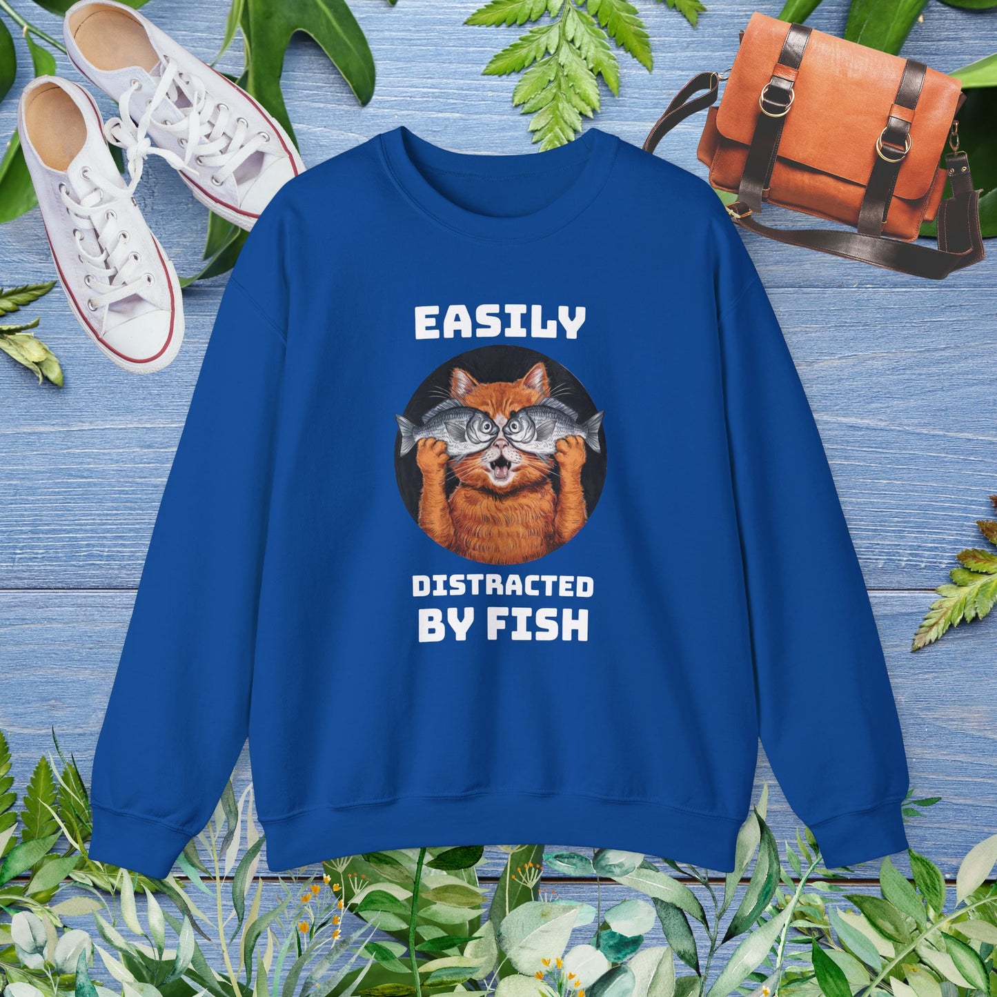 Easily Distracted by Fish, Cat Sweatshirt - furevermama
