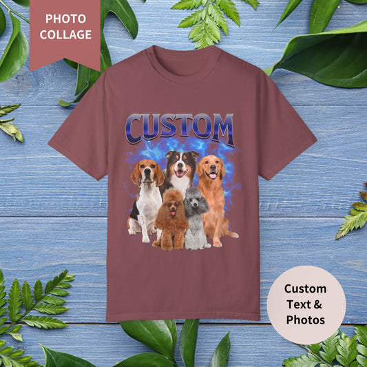 Photo Collage T-Shirt - Custom Pet Photo, Comfort Color Unisex T-shirt - furevermama