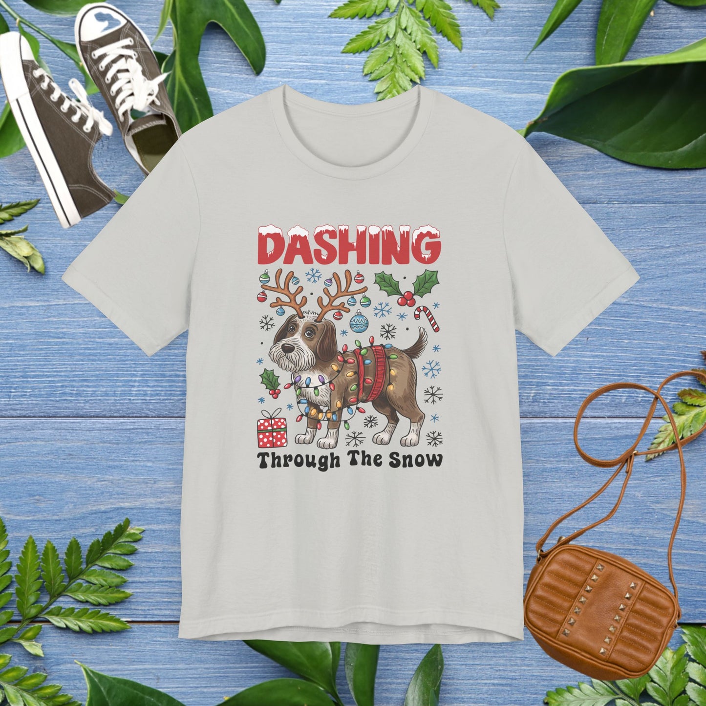 Dashing Through the Snow Dog Unisex T-Shirt - furevermama