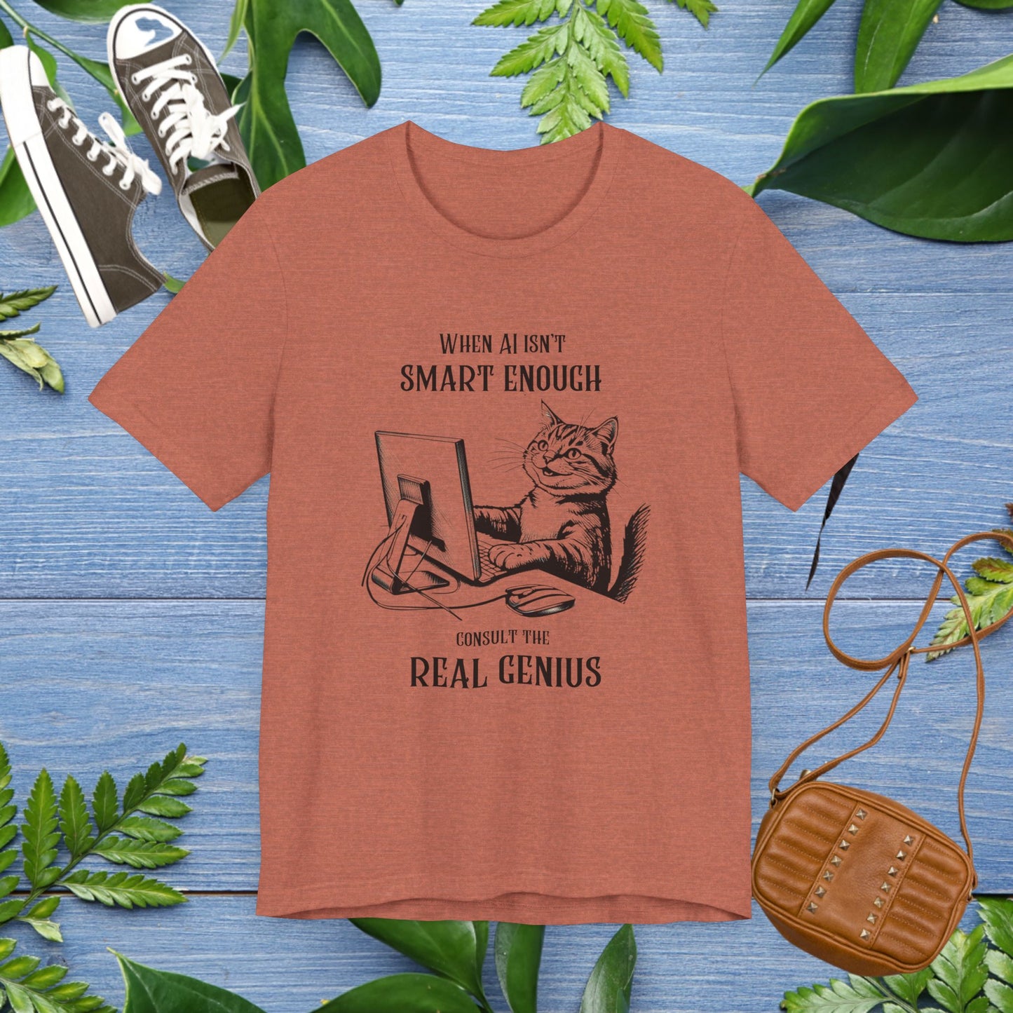 Cat Lover AI Enthusiast Unisex T-Shirt - Real Genius Design - furevermama