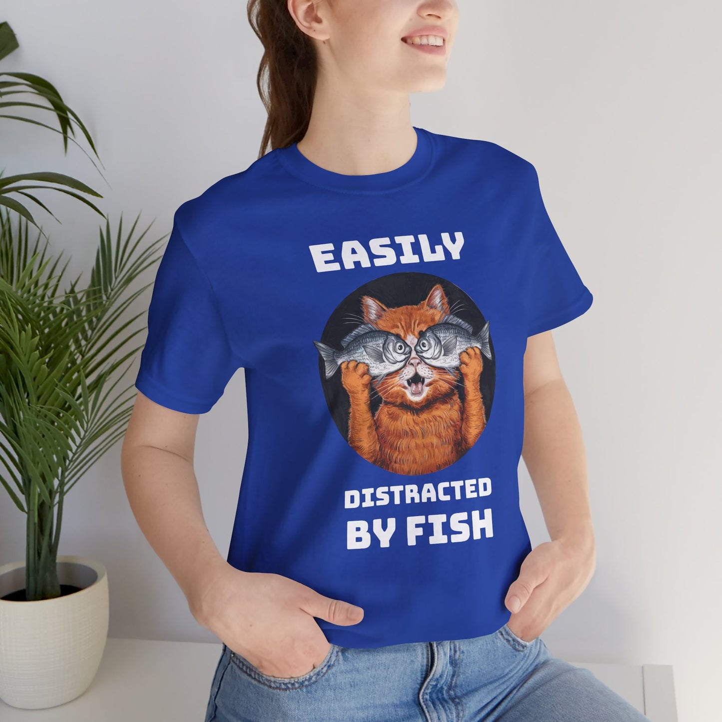 Easily Distracted by Fish, Cat T-Shirt - furevermama