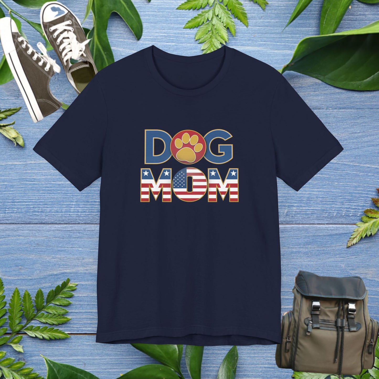 USA Patriotic Dog Mom T-Shirt - furevermama