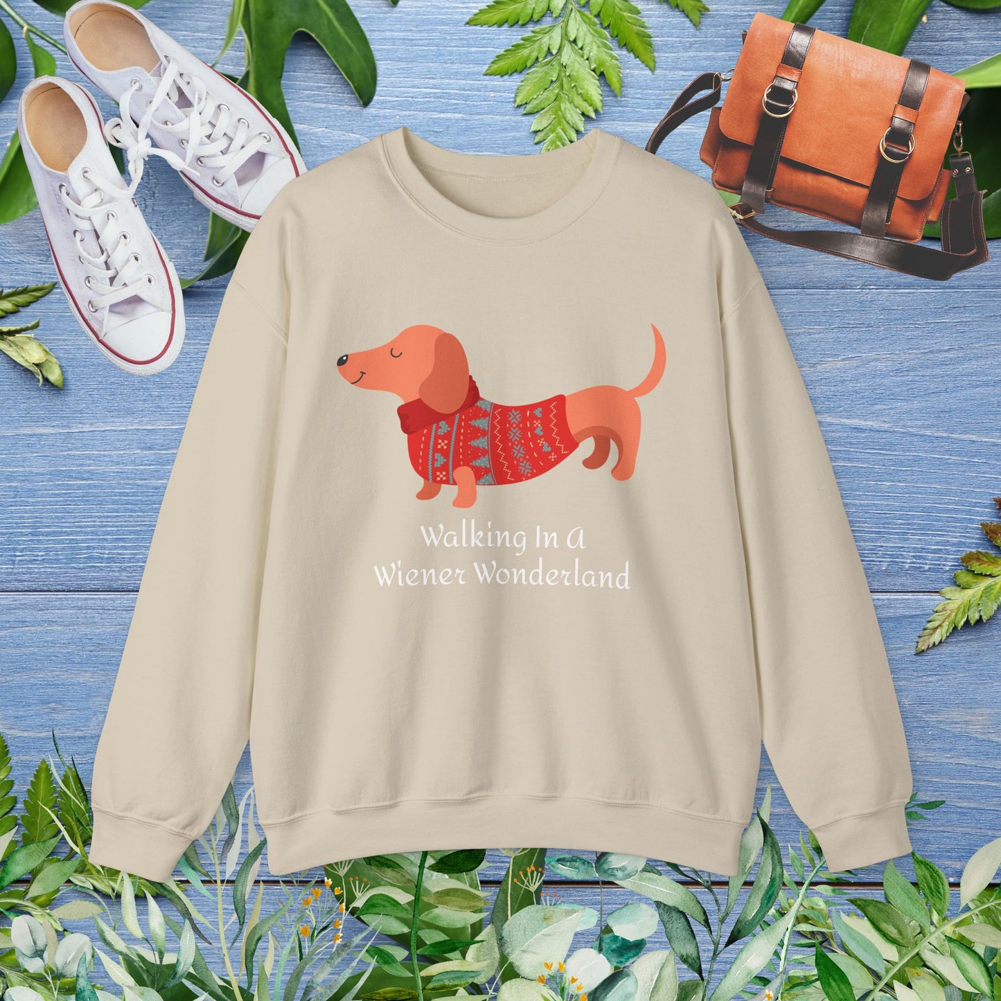 Dachshund Sweatshirt - Walking In A Wiener Wonderland - furevermama