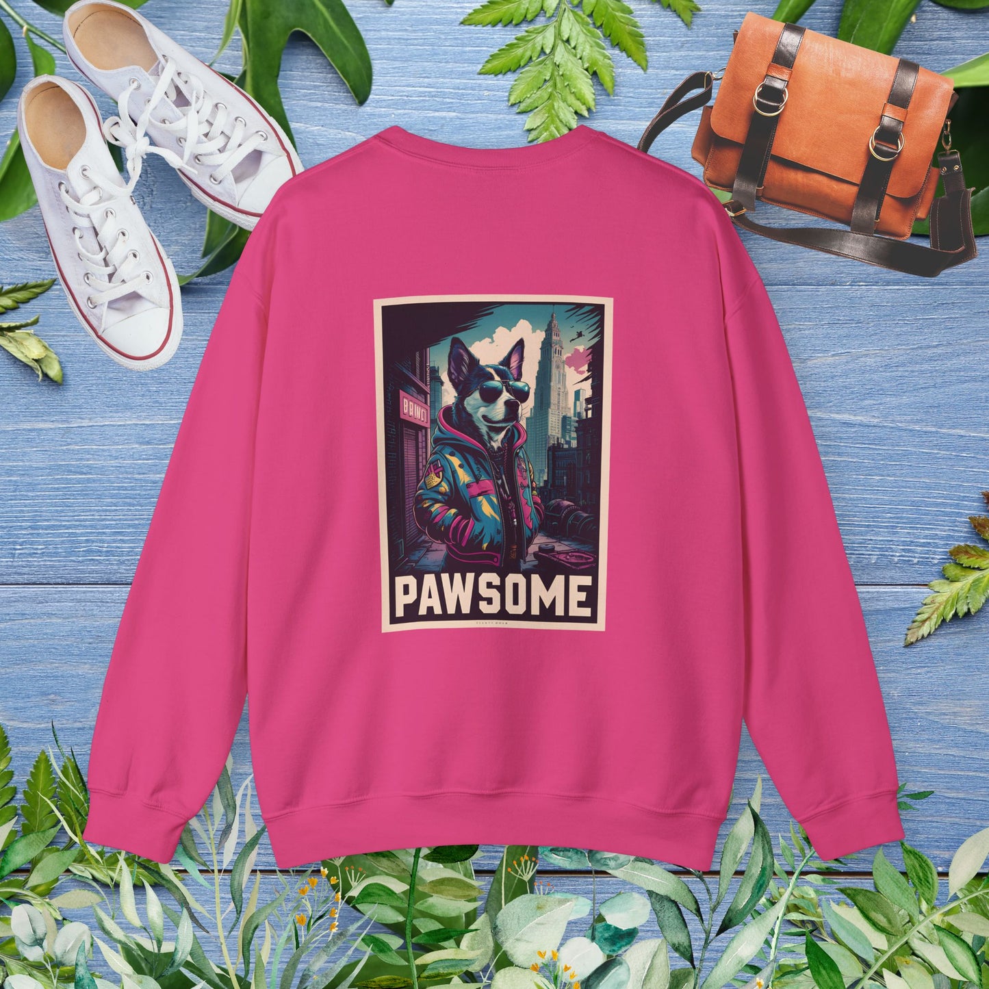 Pawsome Dog Crewneck Sweatshirt (Double Sided) - furevermama