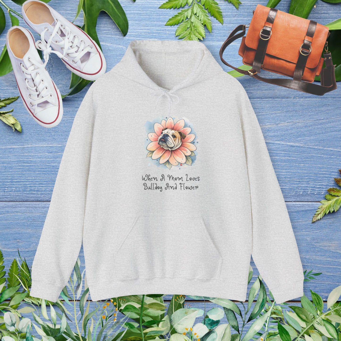 Bulldog Flower Hoodie - furevermama