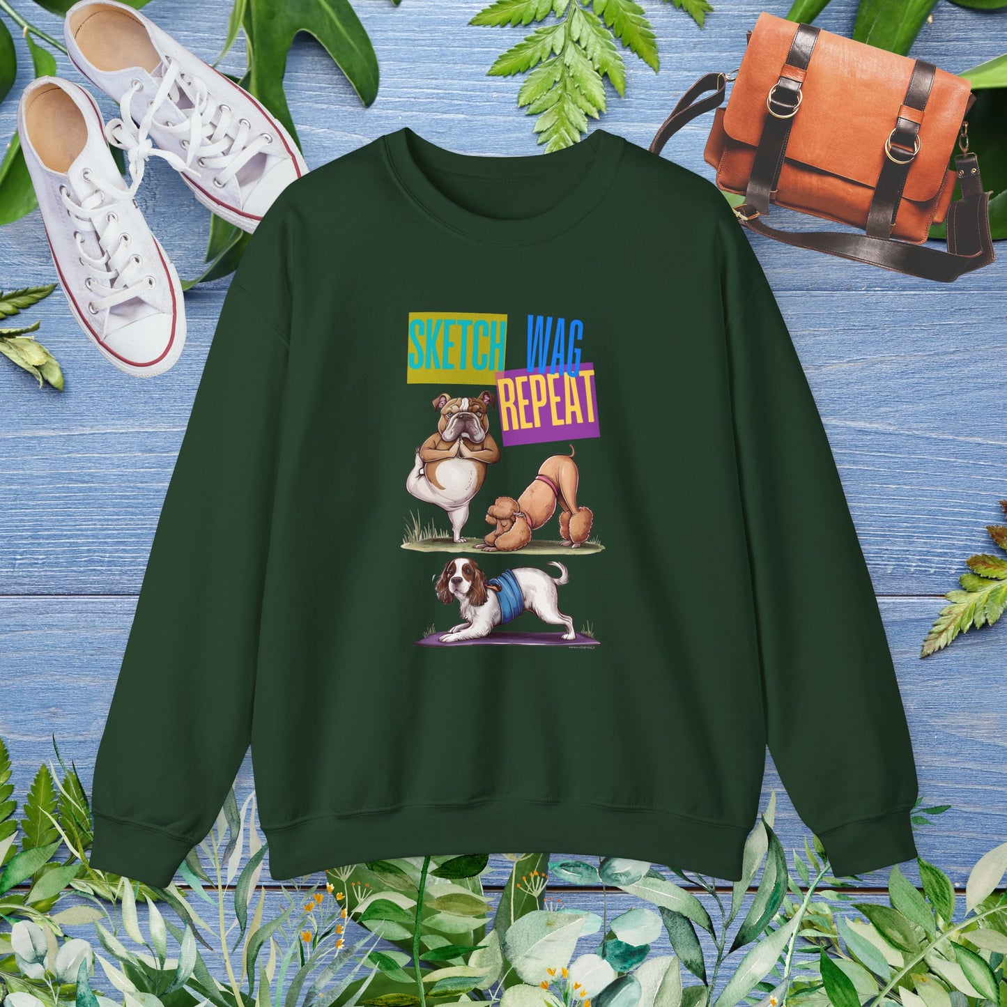 Sketch Wag Repeat Dog Lover Sweatshirt - furevermama