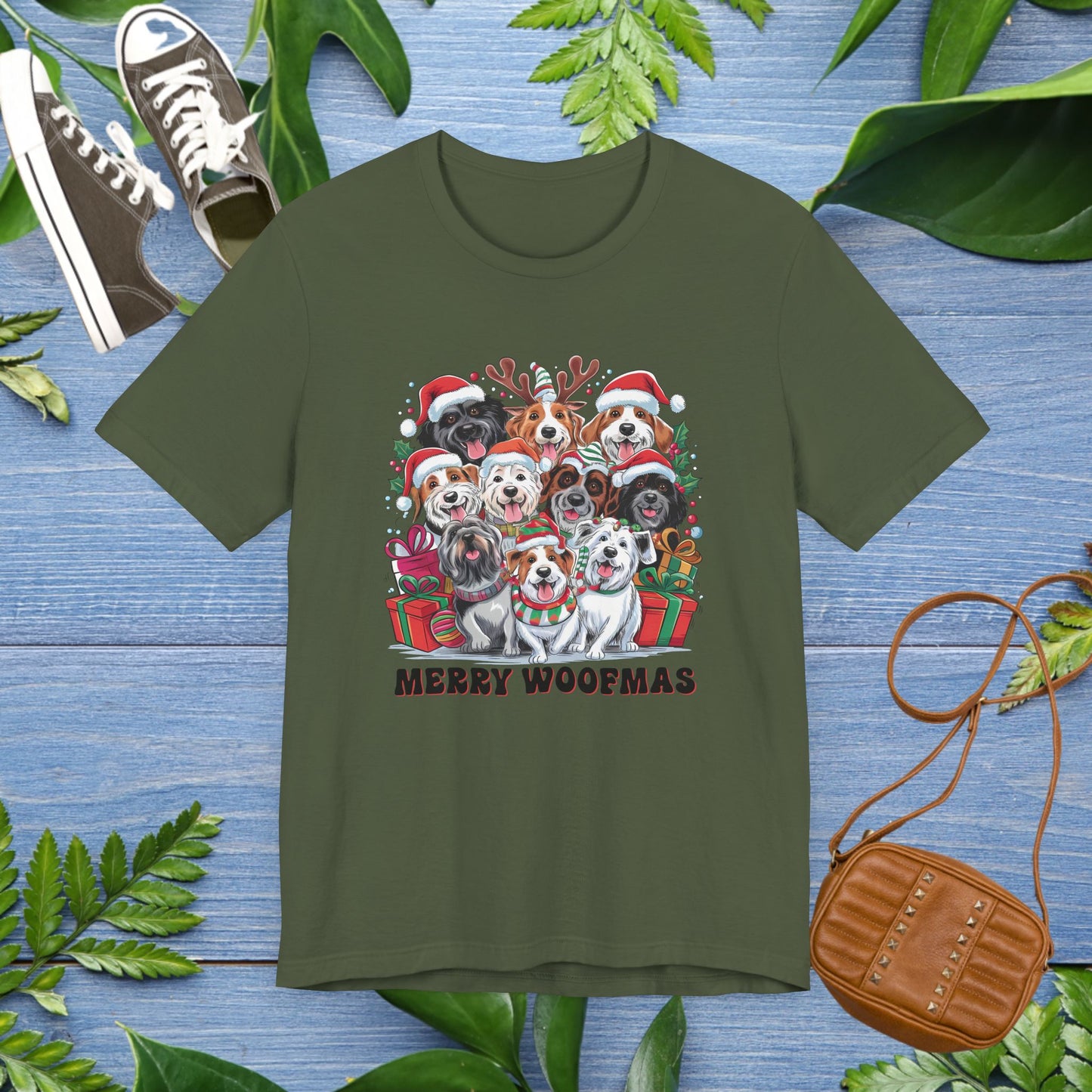 Merry Woofmas With All Dogs Jersey T-Shirt - furevermama