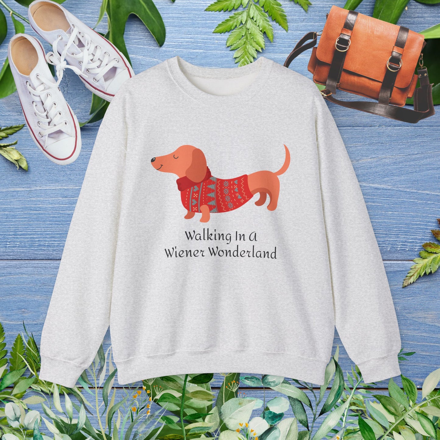 Dachshund Sweatshirt - Walking In A Wiener Wonderland - furevermama