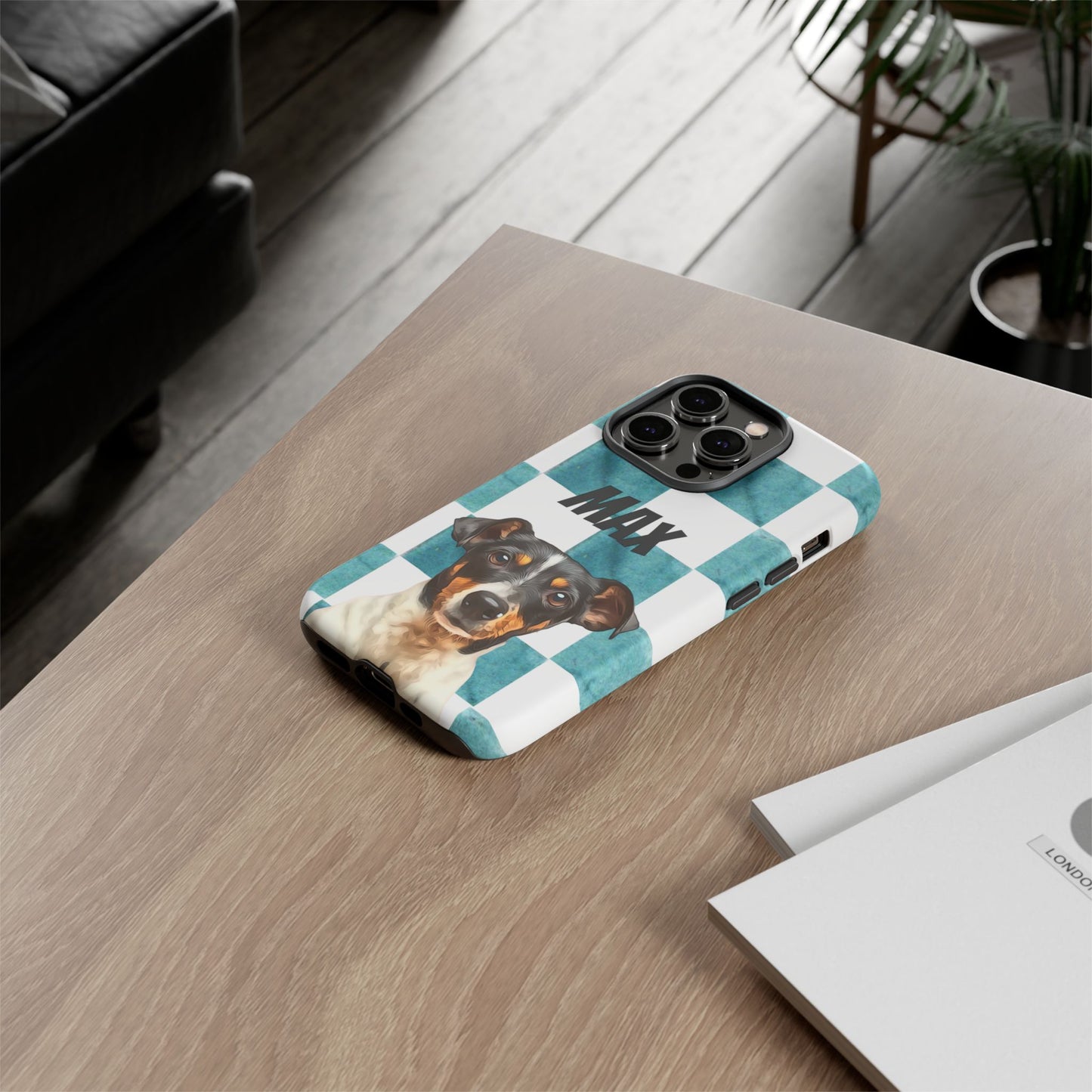 Custom Pet Portrait Phone Case, Checker Edition - furevermama