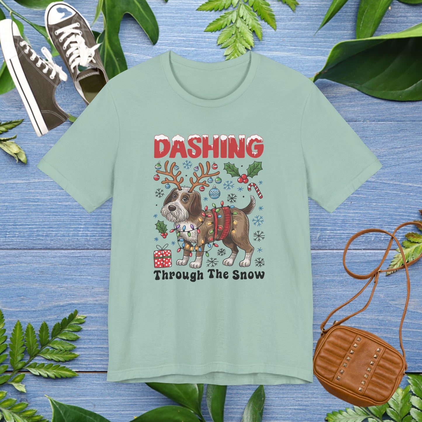 Dashing Through the Snow Dog Unisex T-Shirt - furevermama