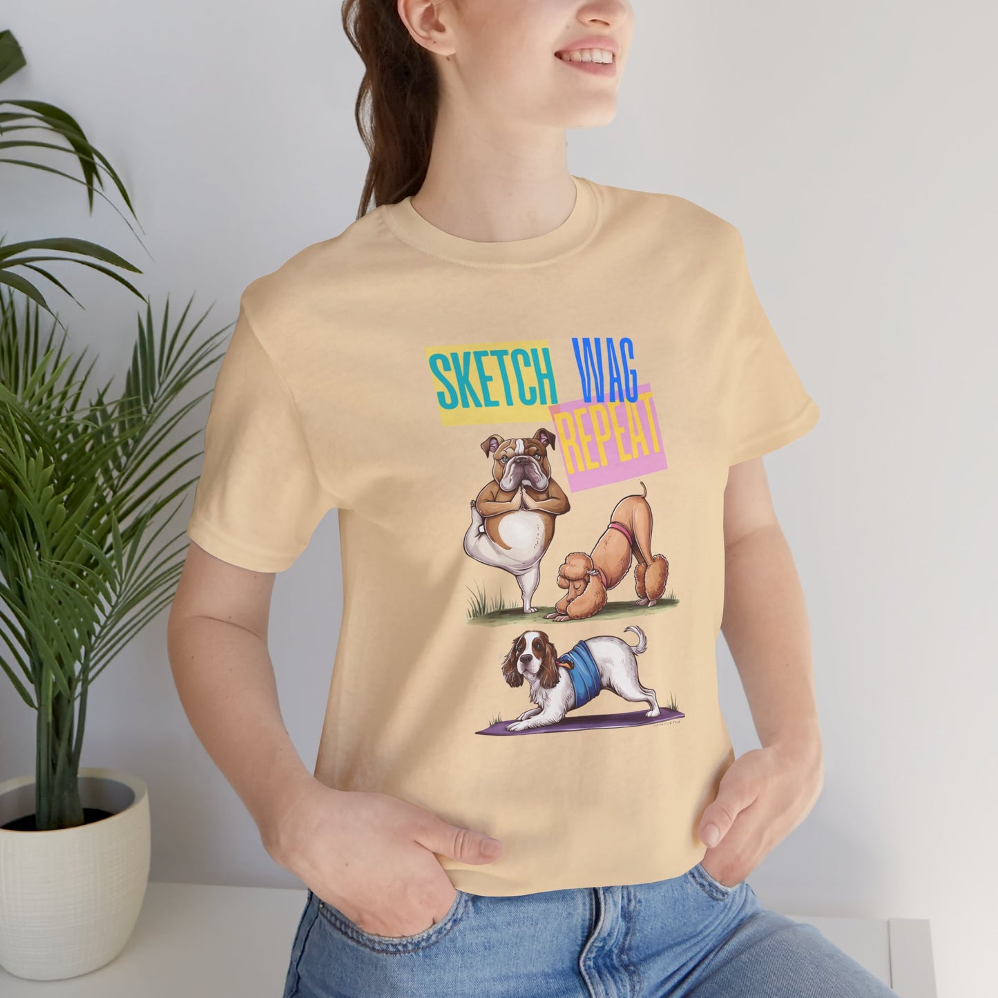 Sketch Wag Repeat Dog Lover T-Shirt - furevermama