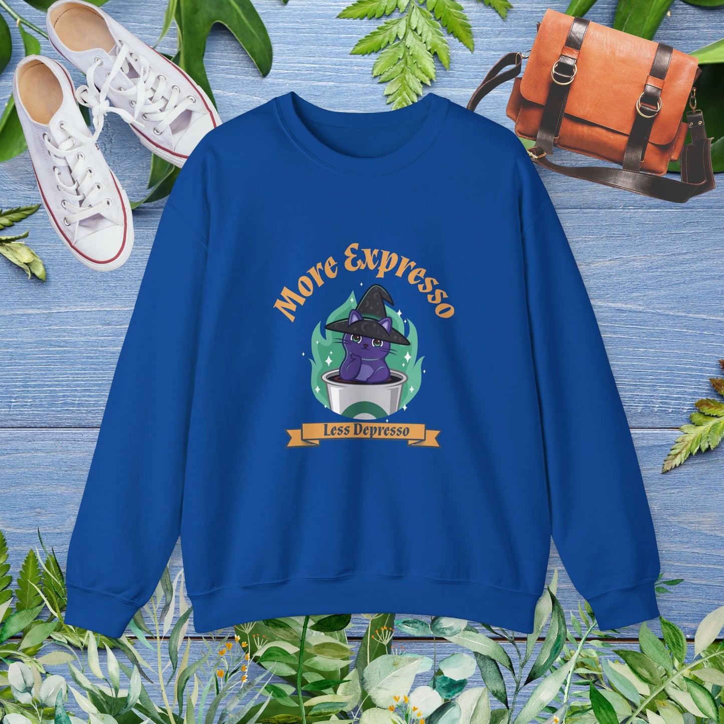 More Expresso Cat Crewneck Sweatshirt - furevermama