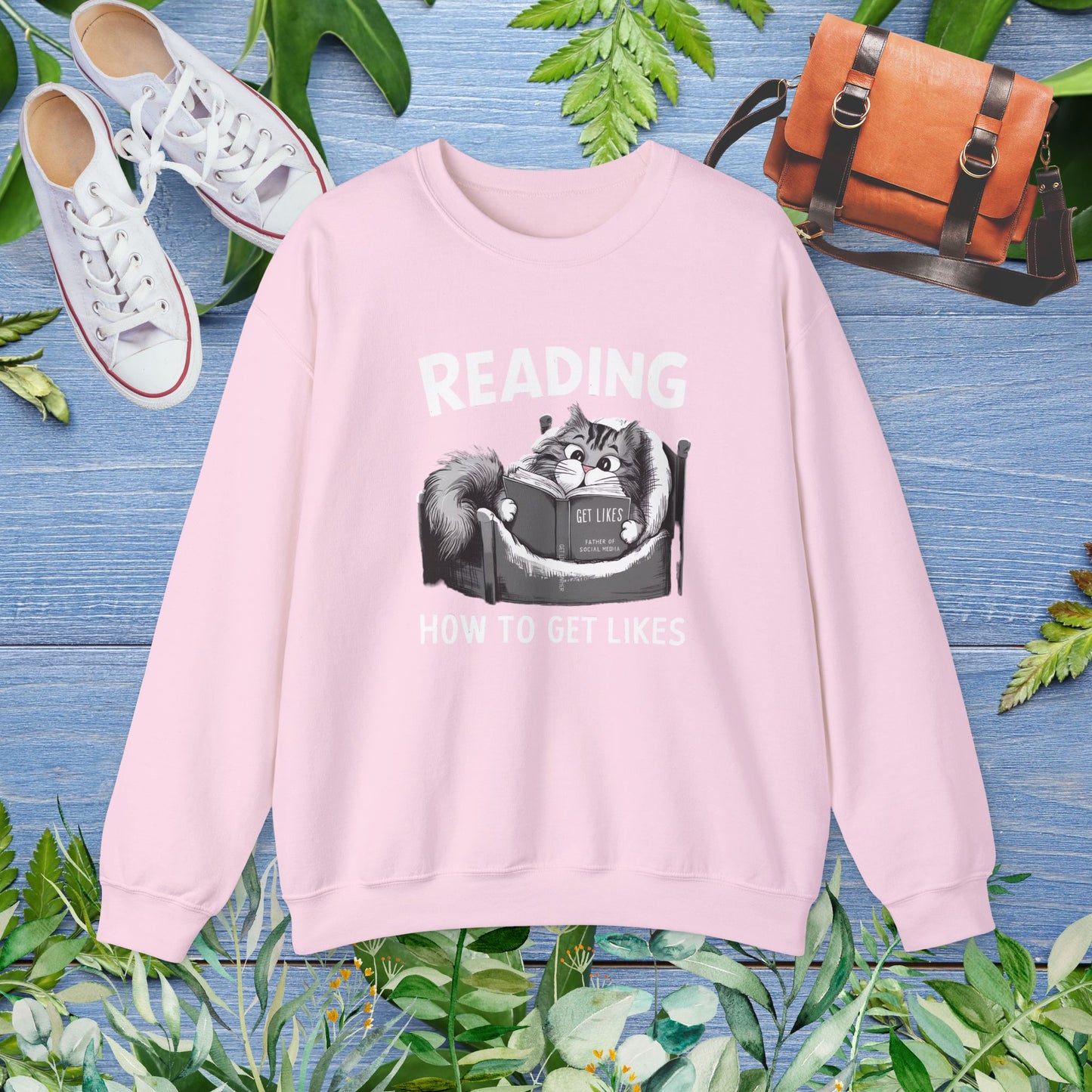 Cat Reading Book 'How to Get Like' Sweatshirt - furevermama