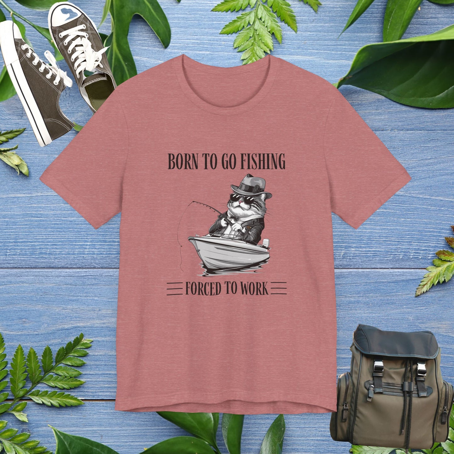 Born To Go Fishing T-Shirt, Cat Lover Fishing Lover T-Shirt - furevermama