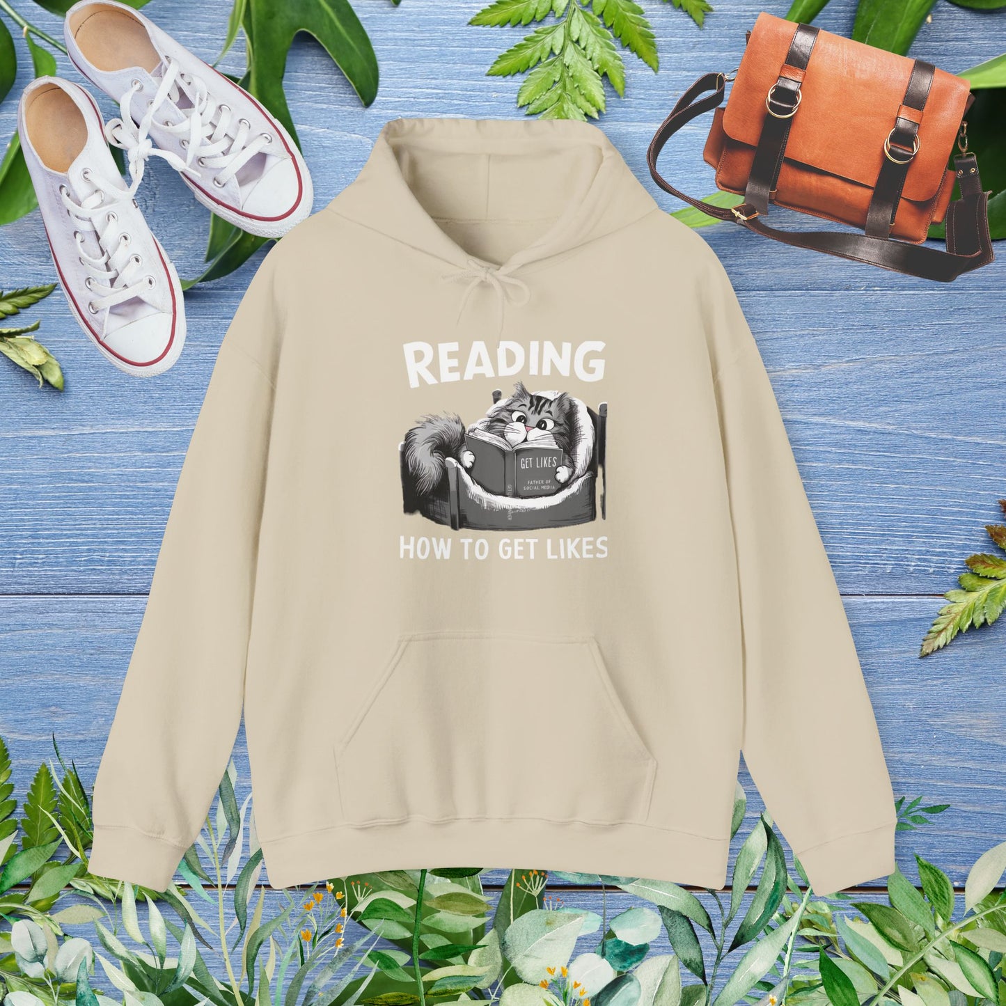 Cat Reading : How to Get Likes Hoodie - furevermama