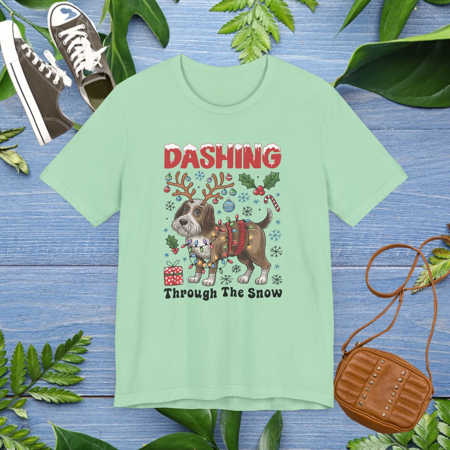 Dashing Through the Snow Dog Unisex T-Shirt - furevermama