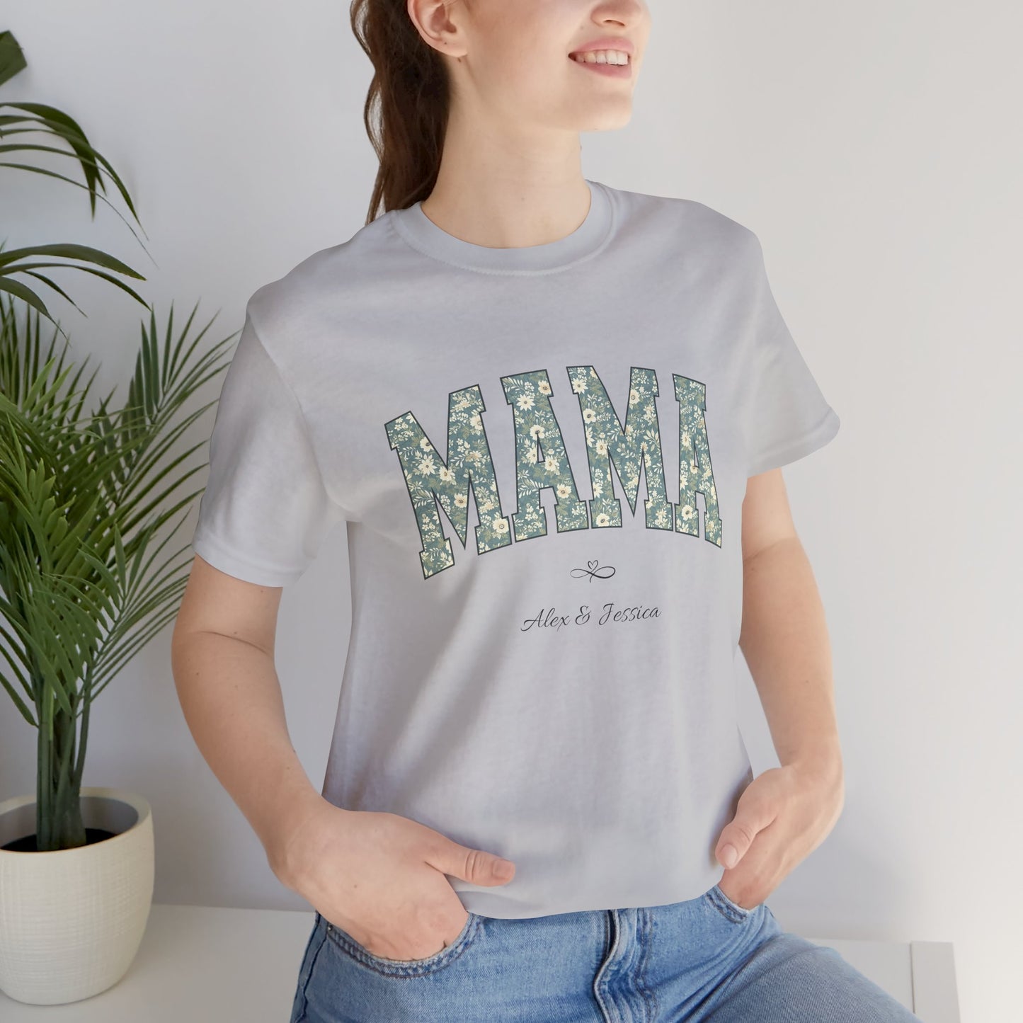 Mama Loved By Personalised Names T-Shirt