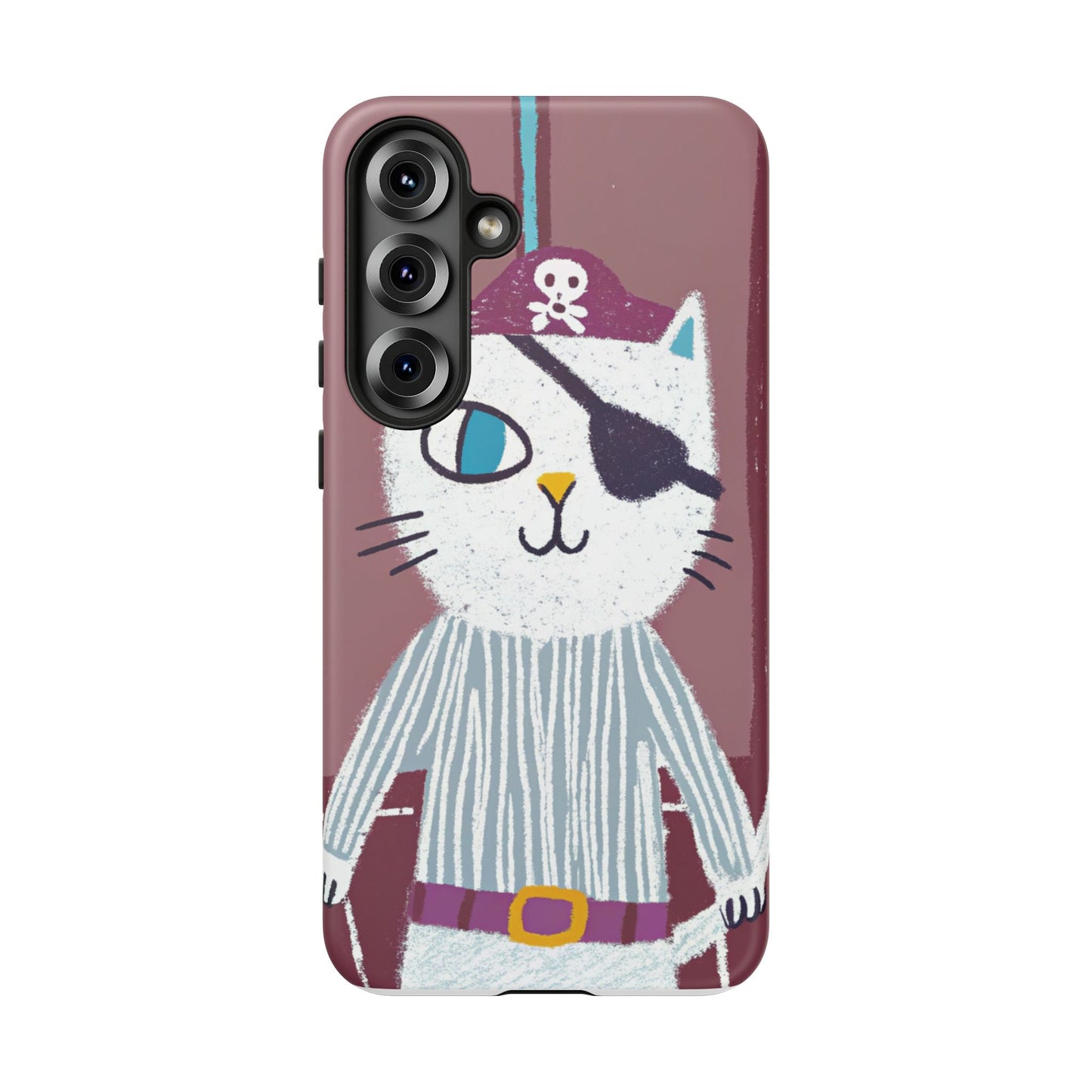 Phone Cases - Hand-Drawn Pirate Cat Design for Cat Lovers