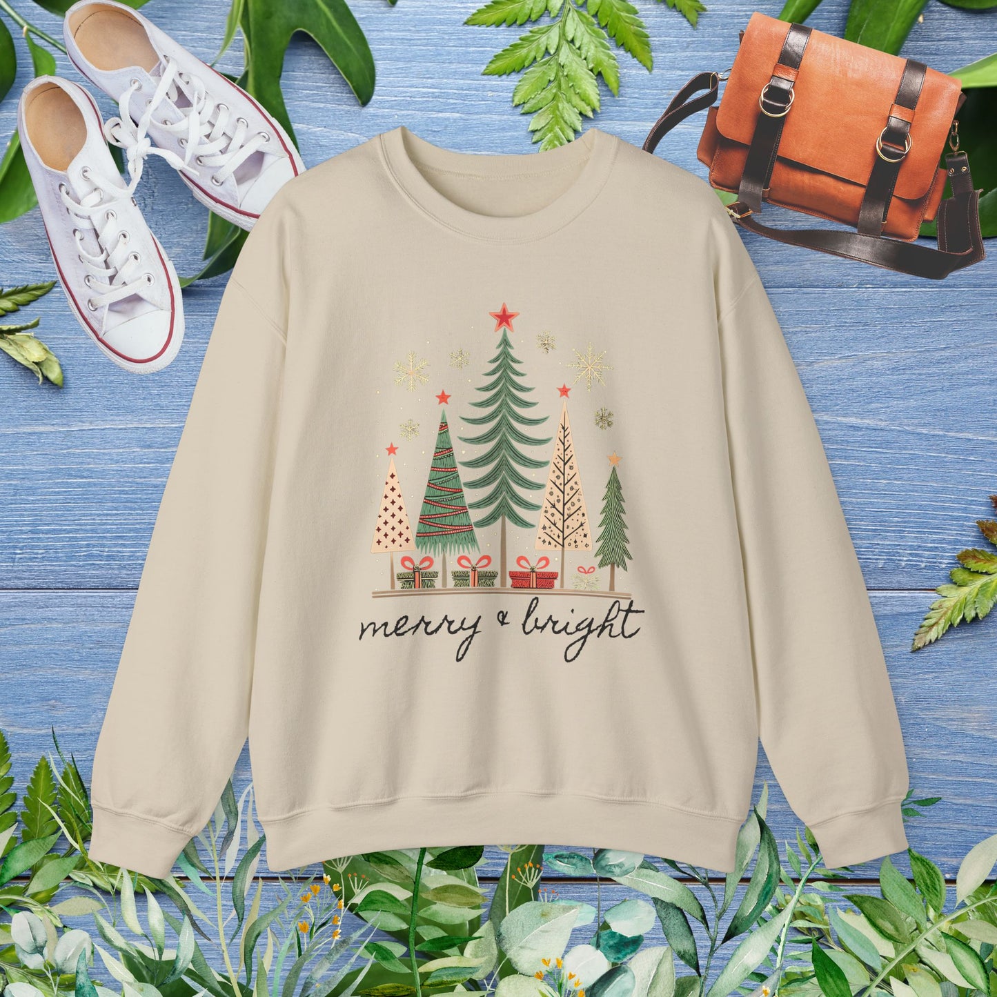 Vintage Christmas Trees Unisex Crewneck Sweatshirt - furevermama