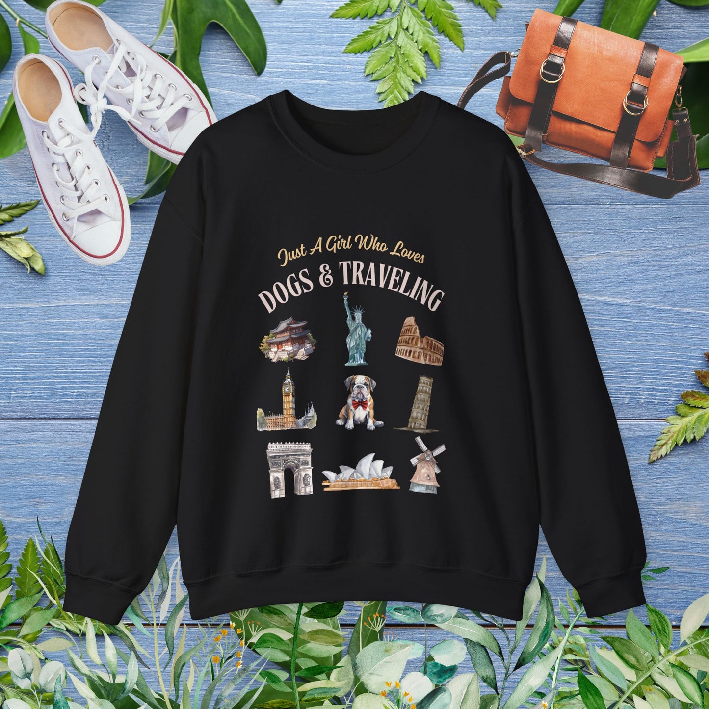 (Custom) Just A Girl Who Loves Dogs and Traveling Sweatshirt - furevermama