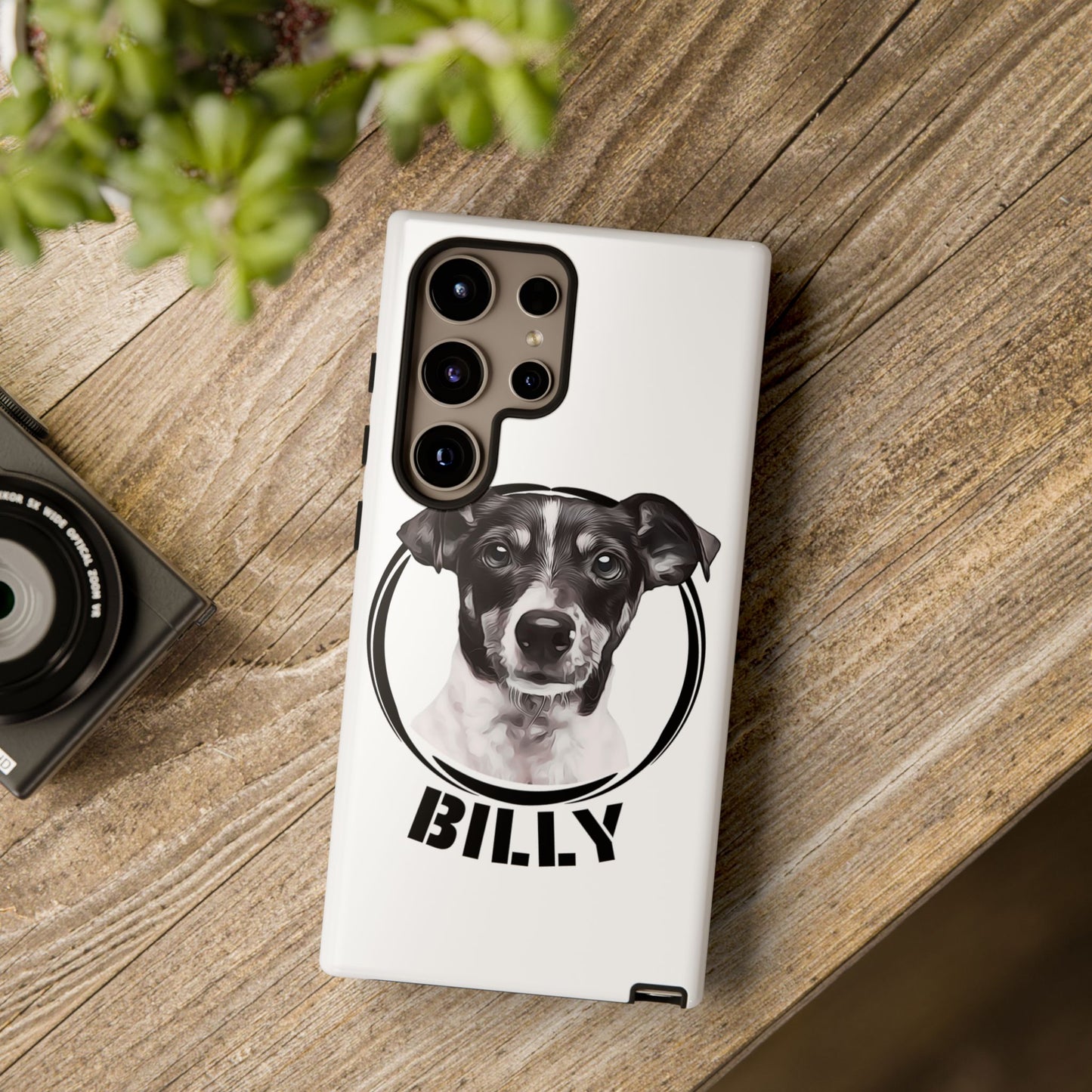 Custom Pet Portrait Phone Case, Black and White - furevermama