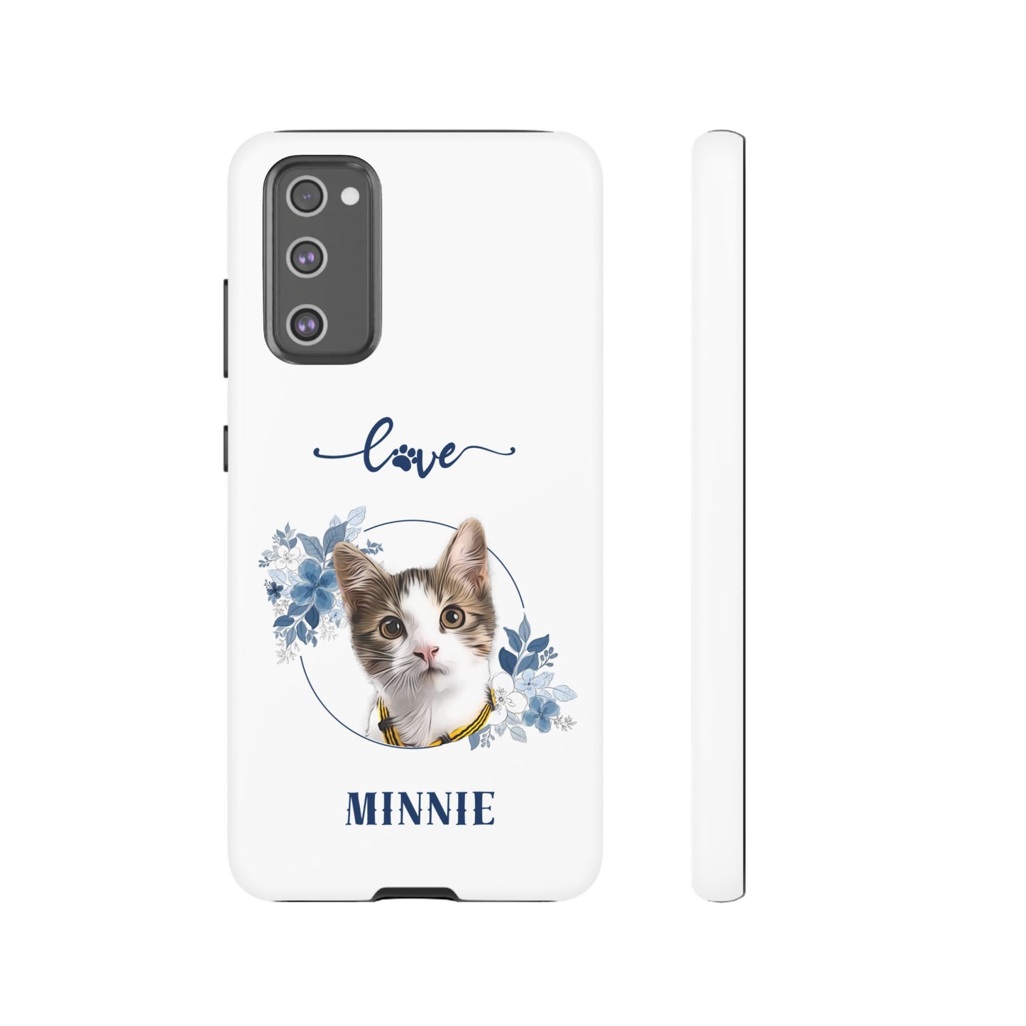Custom Pet Portrait In Flower Circle Phone Case - furevermama