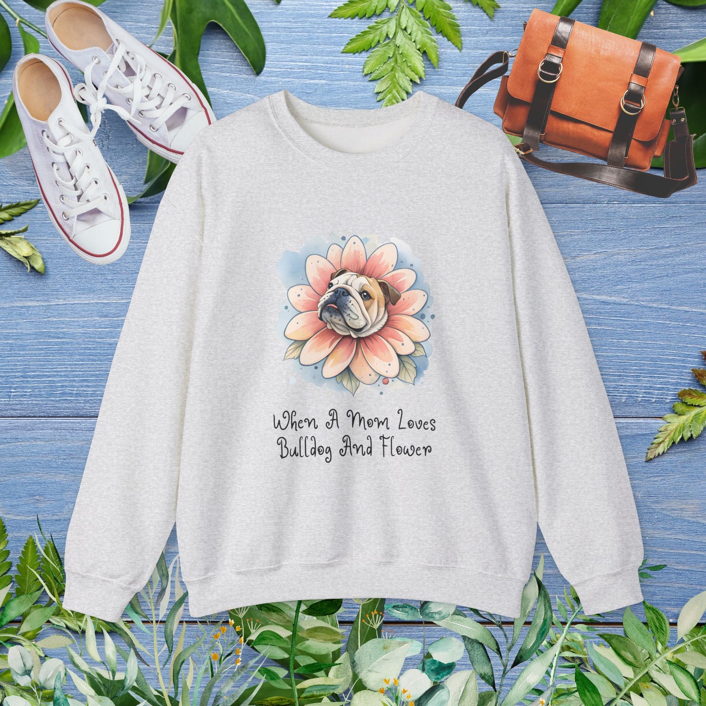 Bulldog Flower Unisex Sweatshirt - furevermama