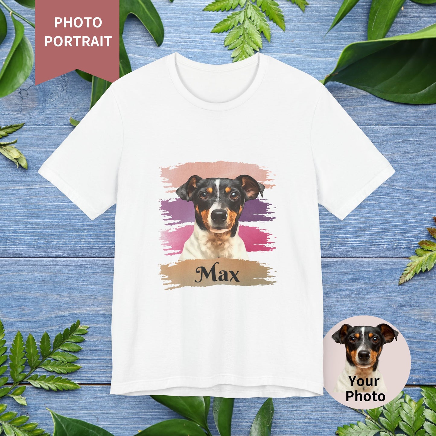 Custom Pet Portrait T-Shirt, Pink Brush Edition - furevermama