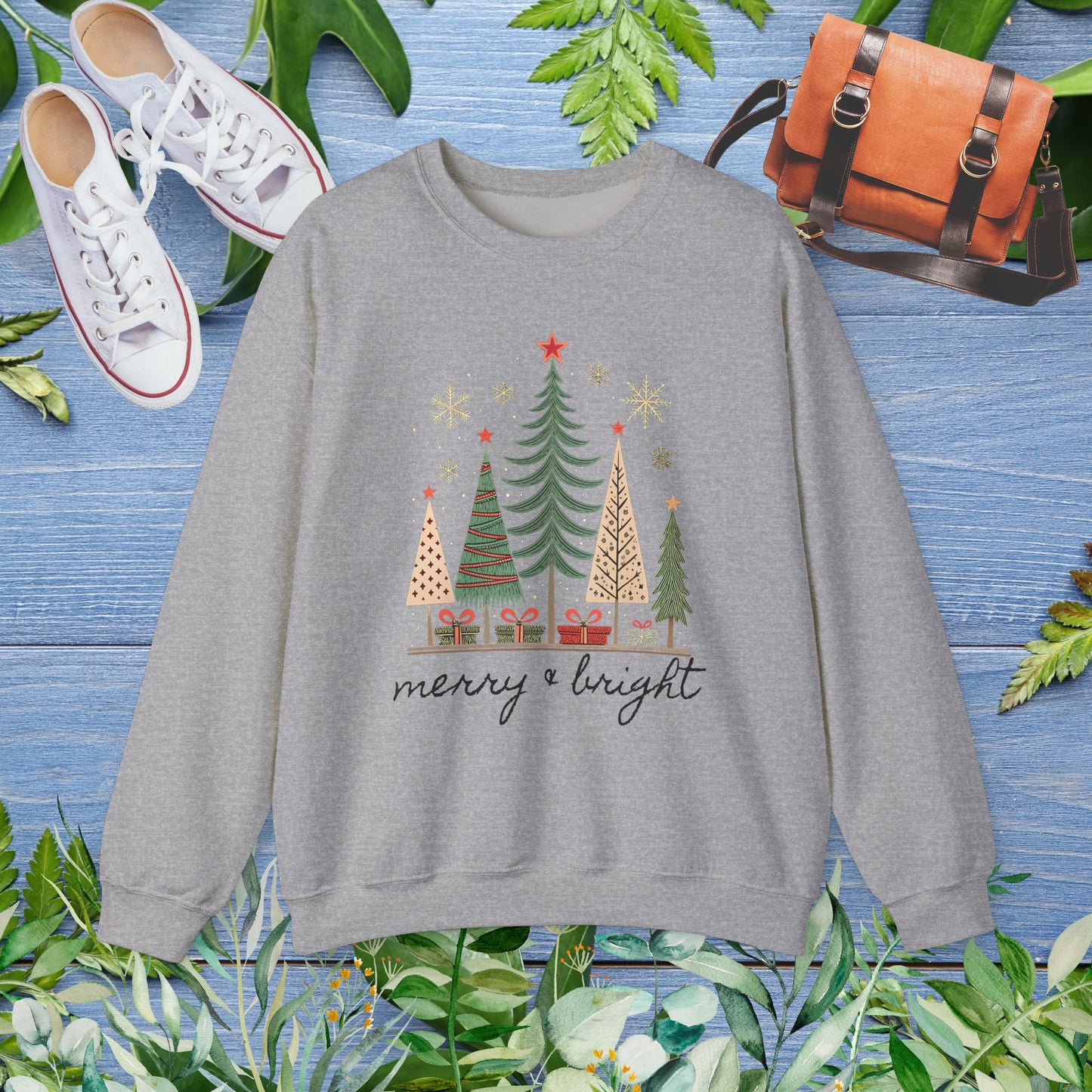 Vintage Christmas Trees Unisex Crewneck Sweatshirt - furevermama