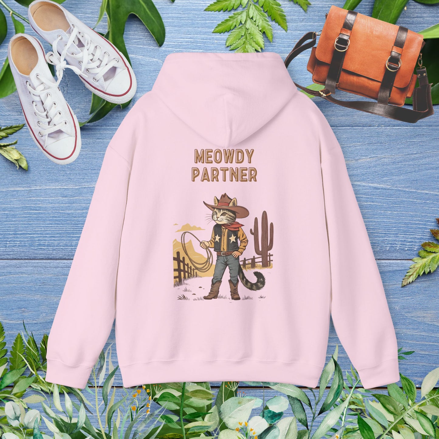 The Meowdy Partner Cat Unisex Hoodie (Back Print) - furevermama