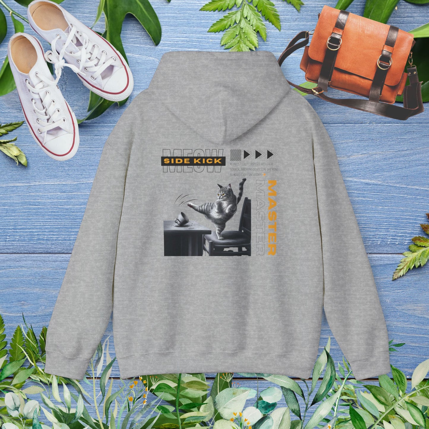 Meow Side Kick Unisex Hoodie (Double-Sided) - furevermama