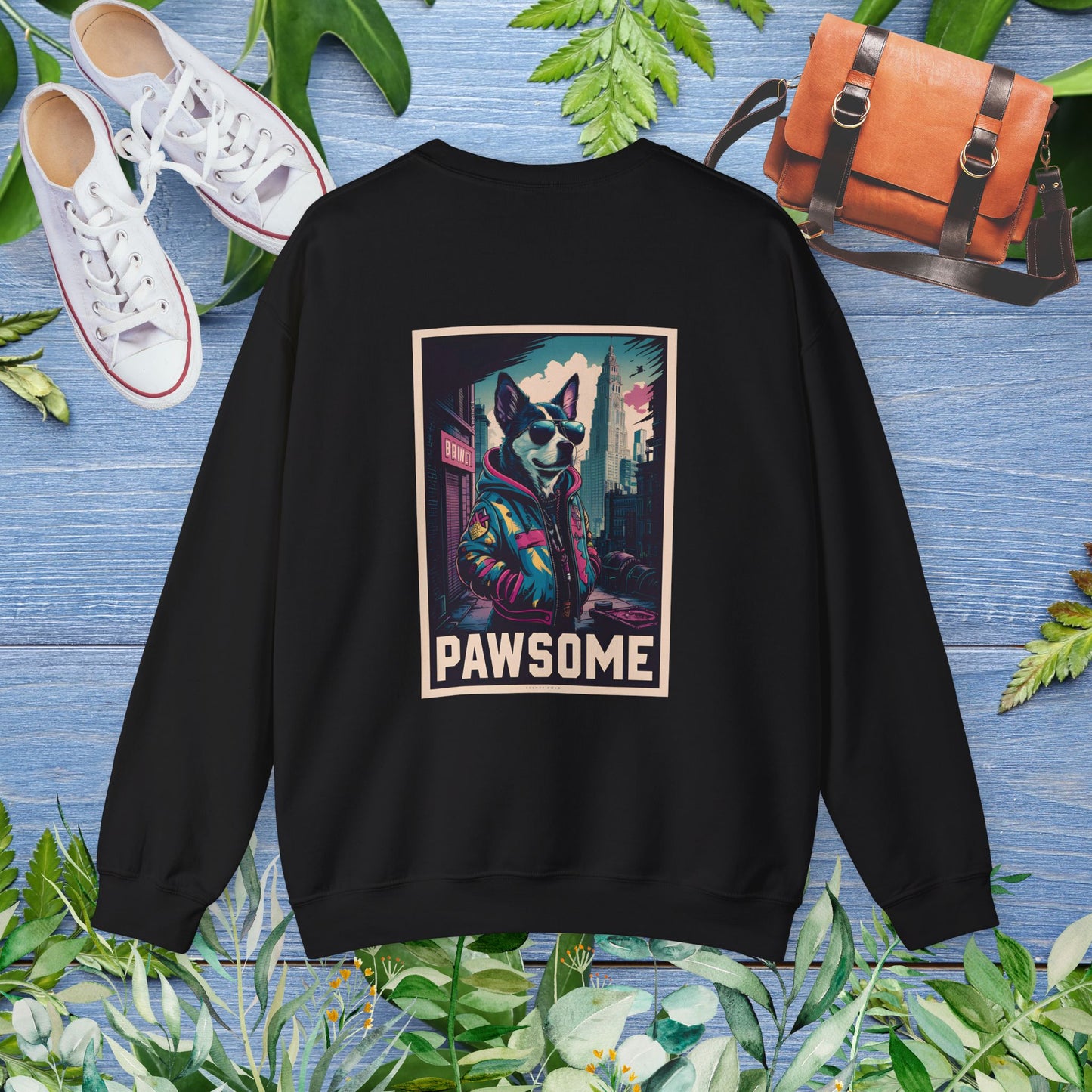 Pawsome Dog Crewneck Sweatshirt (Double Sided) - furevermama