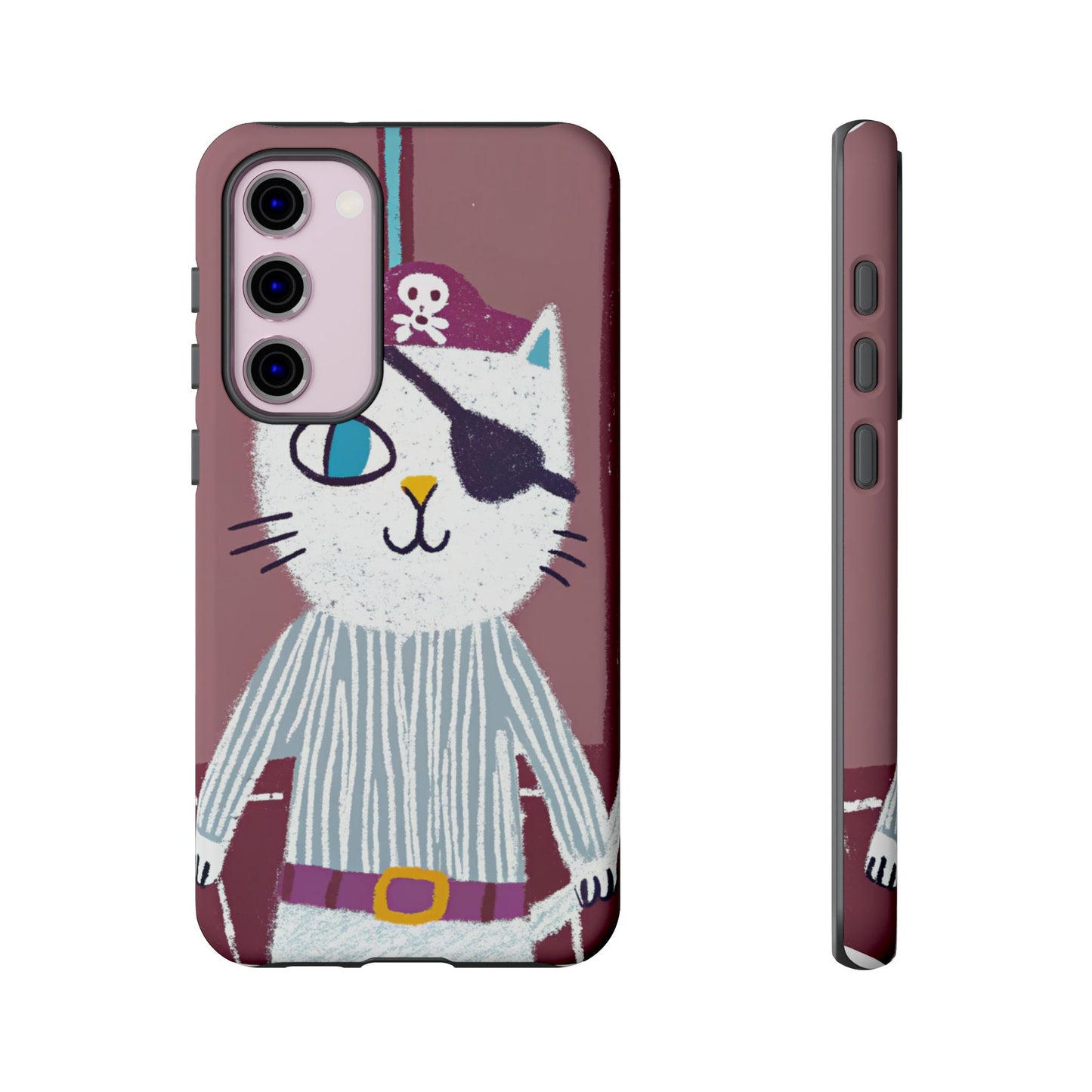 Phone Cases - Hand-Drawn Pirate Cat Design for Cat Lovers