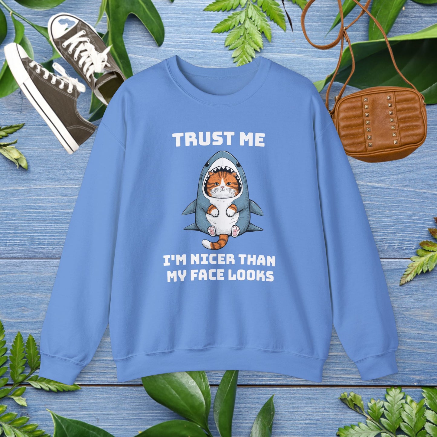 Cat in Shark Costume Unisex Sweatshirt - furevermama