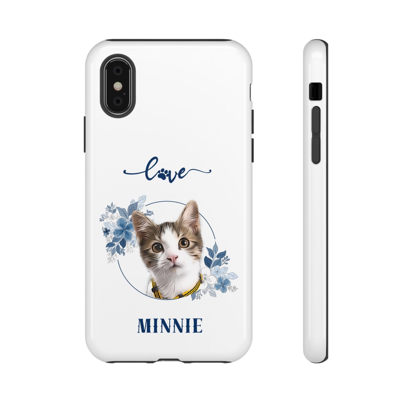 Custom Pet Portrait In Flower Circle Phone Case - furevermama