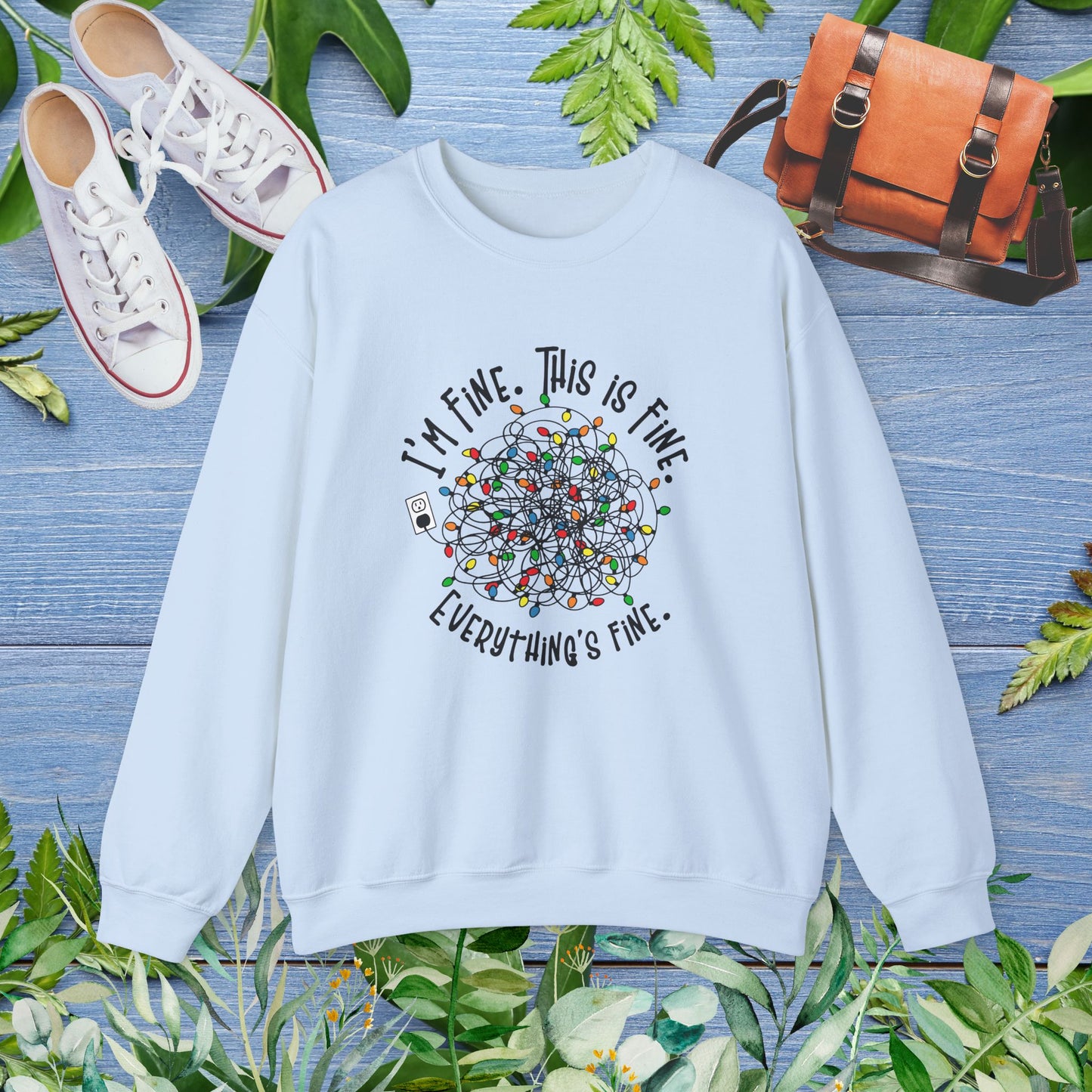 Everything Is Fine Unisex Heavy Blend™ Crewneck Sweatshirt - furevermama