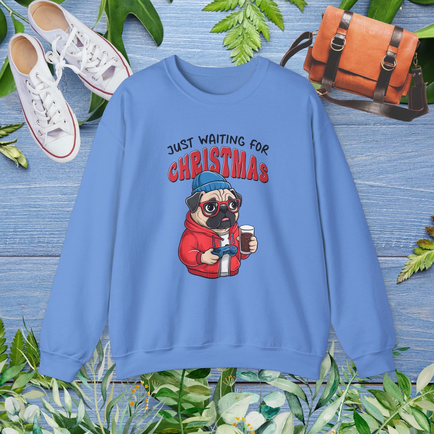 Just Waiting For Christmas, Bulldog Unisex Sweatshirt - furevermama