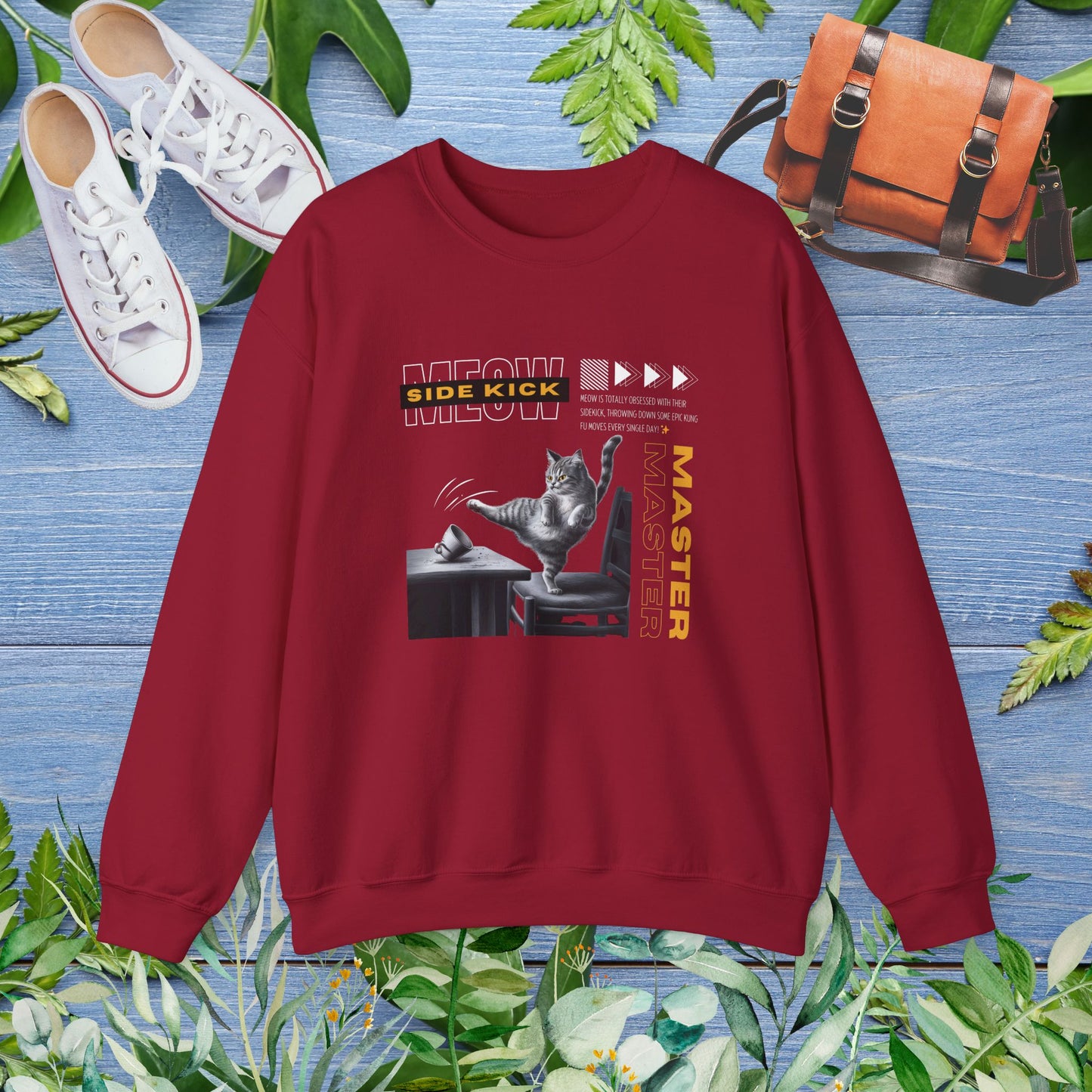 Meow Side Kick Unisex Sweatshirt - furevermama